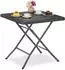 Relaxdays Gartentisch klappbar, quadratisch, Holz-Optik, Kunststoff/Metall, grau, 78x78cm (10049591)