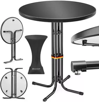 Kesser Stehtisch klappbar, rund, schwarz, Ø60cm