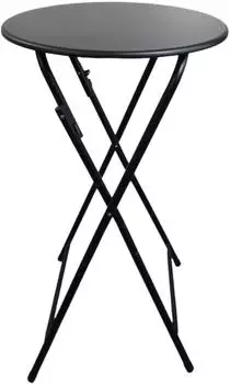 Chefgastro Stehtisch klappbar mit Husse, rund, Stahl/MDF, schwarz, Ø60x110cm (RYL1-01)