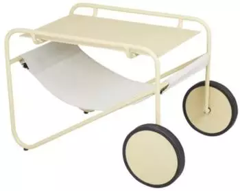 Brafab Poul Table Beistelltisch, Aluminium, lemon-off white, 72x44cm
