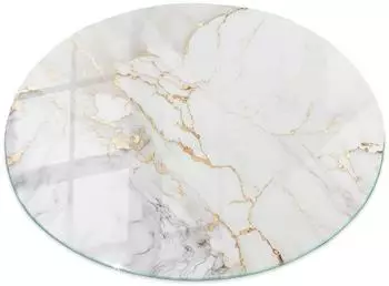 Tulup Runde ESG-Glasplatte dezente Marmoradern, ⌀50cm (010010820100000268047)