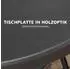 OKWISH Klapptisch rund Ø80x73cm, Stahl/HDPE, Holzoptik, dunkelgrau