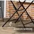 OKWISH Klapptisch rund Ø80x73cm, Stahl/HDPE, Holzoptik, dunkelgrau