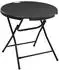 OKWISH Klapptisch rund Ø80x73cm, Stahl/HDPE, Holzoptik, dunkelgrau