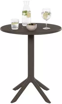 CLP Lacota Gartentisch rund, Kunststoff, taupe, Ø60cm