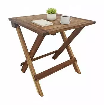 Relaxdays Klapptisch Holz, braun, 46x46x46cm
