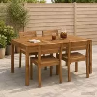 vidaXL Gartentisch Natur 147 x 88,5 x 75 cm Massivholz Akazie