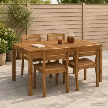 vidaXL Gartentisch Akazienholz massiv, natur, 147x88,5x75cm