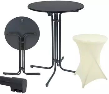 Trutzholm Stehtisch-Set klappbar Ø80cm anthrazit mit Husse beige (8958902)