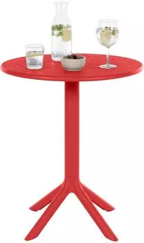 CLP Lacota Gartentisch rund, Kunststoff, rot, Ø 60cm (328446)