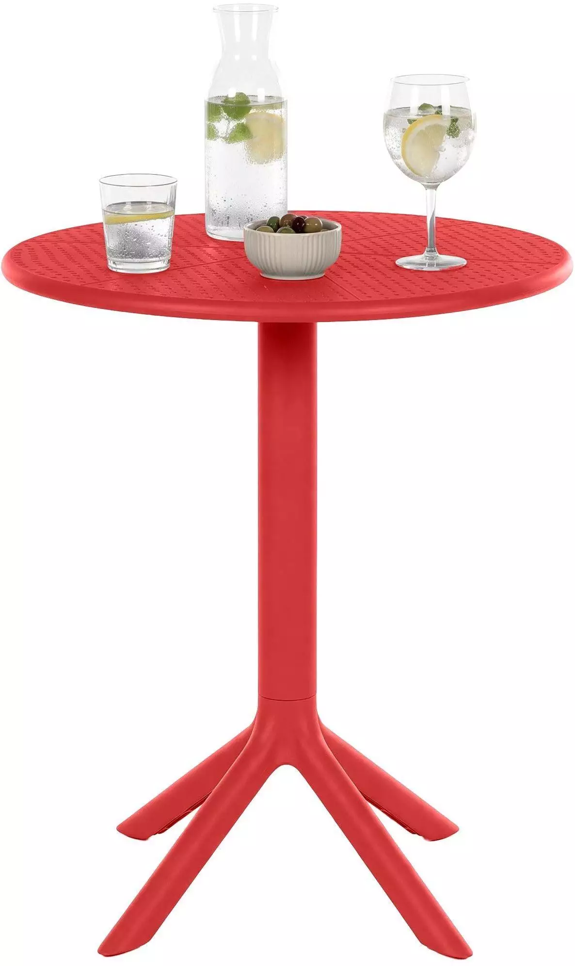 CLP Lacota Gartentisch rund, Kunststoff, rot, Ø 60cm (328446) Balkontisch ab 69,90€