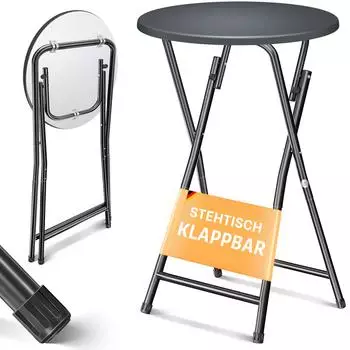 Kesser Stehtisch Klapptisch mit PVC-Platte, Ø60cm/110cm, anthrazit