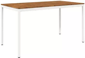 vidaXL Gartenbar-Tisch natur und weiß 196x100,5x105cm