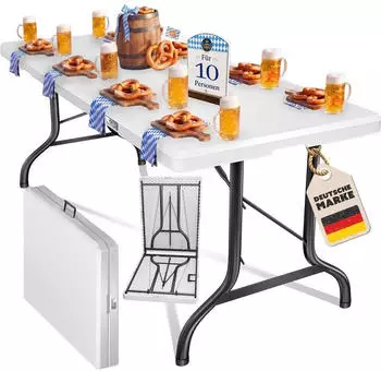 Kesser Buffettisch klappbar, Kunststoff, weiß (183x76cm)