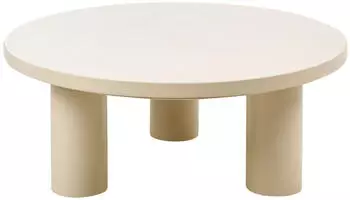Beliani Vipiteno Couchtisch rund, Metall, beige, ⌀80cm