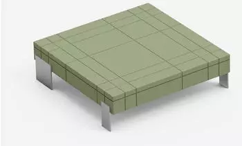 Amazing Home Design Rhor Couchtisch Innen/Außen Polyethylen & Stahl, dunkelgrün