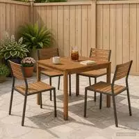 vidaXL Gartentisch LAREN Natur 80 x 80,5 x 75 cm Massivholz Akazie