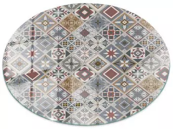 Tulup Glasplatte rund Mosaikmuster mit Ornamenten Ø60cm (010010820110000020950)