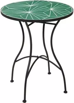 ProGarden Couchtisch Metall, Blattmosaik, 60x72cm, Garten