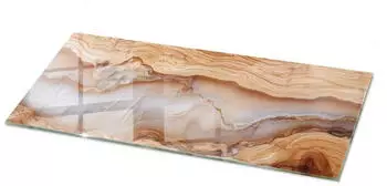 Tulup Glasplatte Naturholz mit Harz, hellbraun, rechteckig, 125x50cm (010010820080000282236)