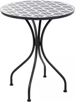 Beliani Sirolo Bistrotisch rund Keramik Mosaik 60cm (Sirolo)