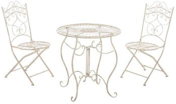 CLP Trading handgefertigte Sitzgruppe INDRA in nostalgischem Design, Durchmesser Tisch: 70 cm (aus bis zu 6 Farben wählen)