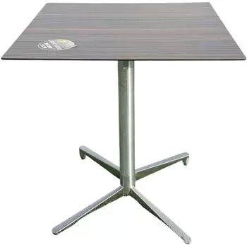 Destiny LOFT Tisch 68er, klappbar Alugestell mit HPL Platte Holzoptik Makassar