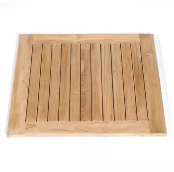 SonnenPartner Rhodos Tischgestell Alu gebürstet mit Tischplatte Tunis 80x80cm Teakholz (80050292)