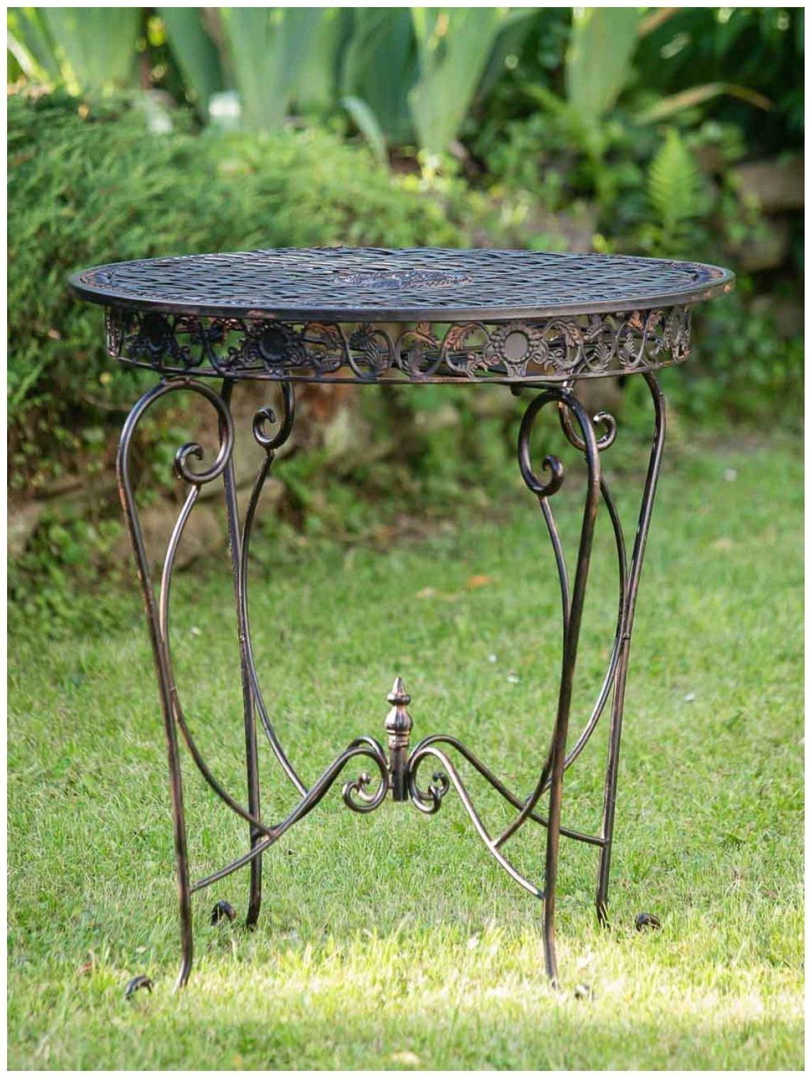 aubaho Gartentisch Tisch Garten Schmiedeeisen Eisen Metall antik Stil