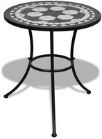 vidaXL Bistrotisch Schwarz und Wei&szlig; 60 cm Mosaik