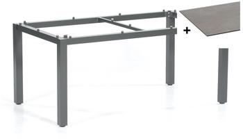 SonnenPartner Tisch Base Gestell Alu anthrazit Platte HPL beton dunkel 160x90cm