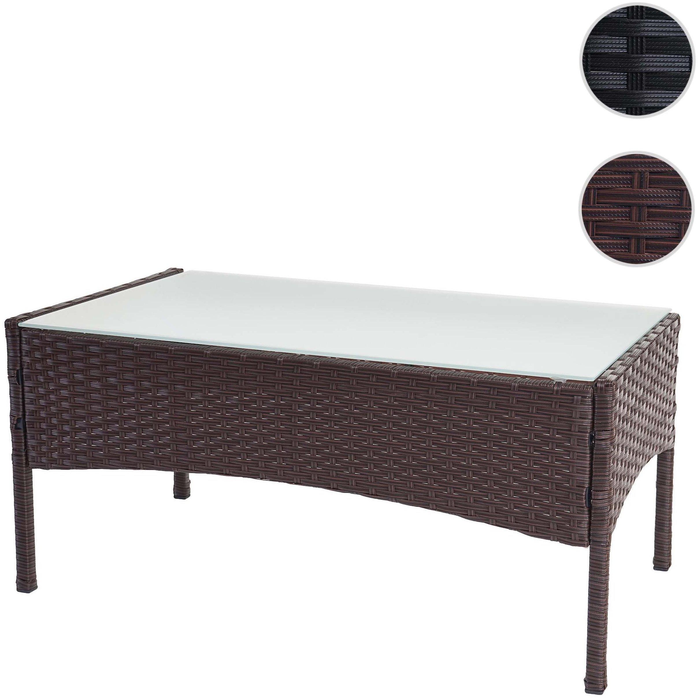 Mendler PolyRattan Gartentisch Halden, Beistelltisch Tisch mit