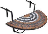 vidaXL Balkonh&auml;ngetisch Mosaik Terracotta und Wei&szlig;