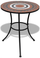 vidaXL Bistrotisch Terrakotta-Rot und Wei&szlig; 60 cm Mosaik