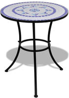 vidaXL Bistrotisch Blau und Wei&szlig; 60 cm Mosaik