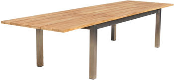 Outflexx Ausziehtisch 220/340x100cm FSC-Teakholz/Edelstahl