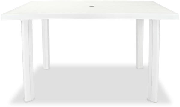 vidaXL Garden Table in White Plastic 126 x 76 x 72 cm