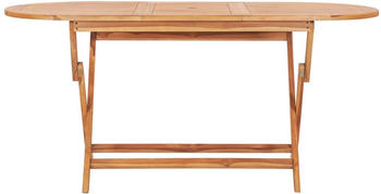 vidaXL Foldable Garden Table in Teak 160 x 80 x 75 cm