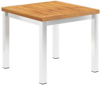 vidaXL Garten-Beistelltisch 45x45x38 cm Massivholz Akazie & Edelstahl