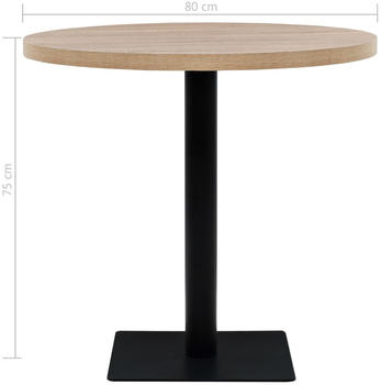 vidaXL Bistro Table Oak Colour and Steel 80 x 75 cm