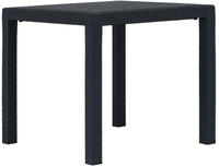 vidaXL Gartentisch Anthrazit 79x79x72 cm Kunststoff Rattan-Optik