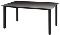 vidaXL Gartentisch Schwarz 150x90x74 cm Aluminium und Glas