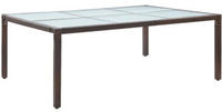 vidaXL Garten-Esstisch Braun 200x150x74 cm Poly Rattan