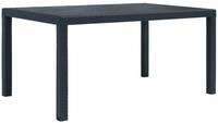 vidaXL Gartentisch Anthrazit 150x90x72 cm Kunststoff Rattan-Optik