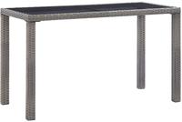 Gartentisch Anthrazit 123x60x74 Cm Geflochtene Harz