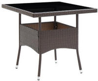 vidaXL Garten-Esstisch Braun Poly Rattan