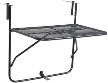 vidaXL Balkontisch 60x40cm Stahl Schwarz