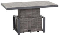 Siena Garden Gartentisch "CORIDO Lift-Tisch 130x75cm charcoal grey" Aluminiumgestell