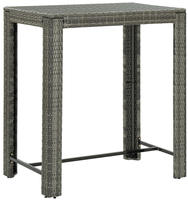 vidaXL Garten-Bartisch Grau 100x60,5x110,5 cm Poly Rattan