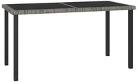vidaXL Garten-Esstisch Grau 140x70x73 cm Poly Rattan